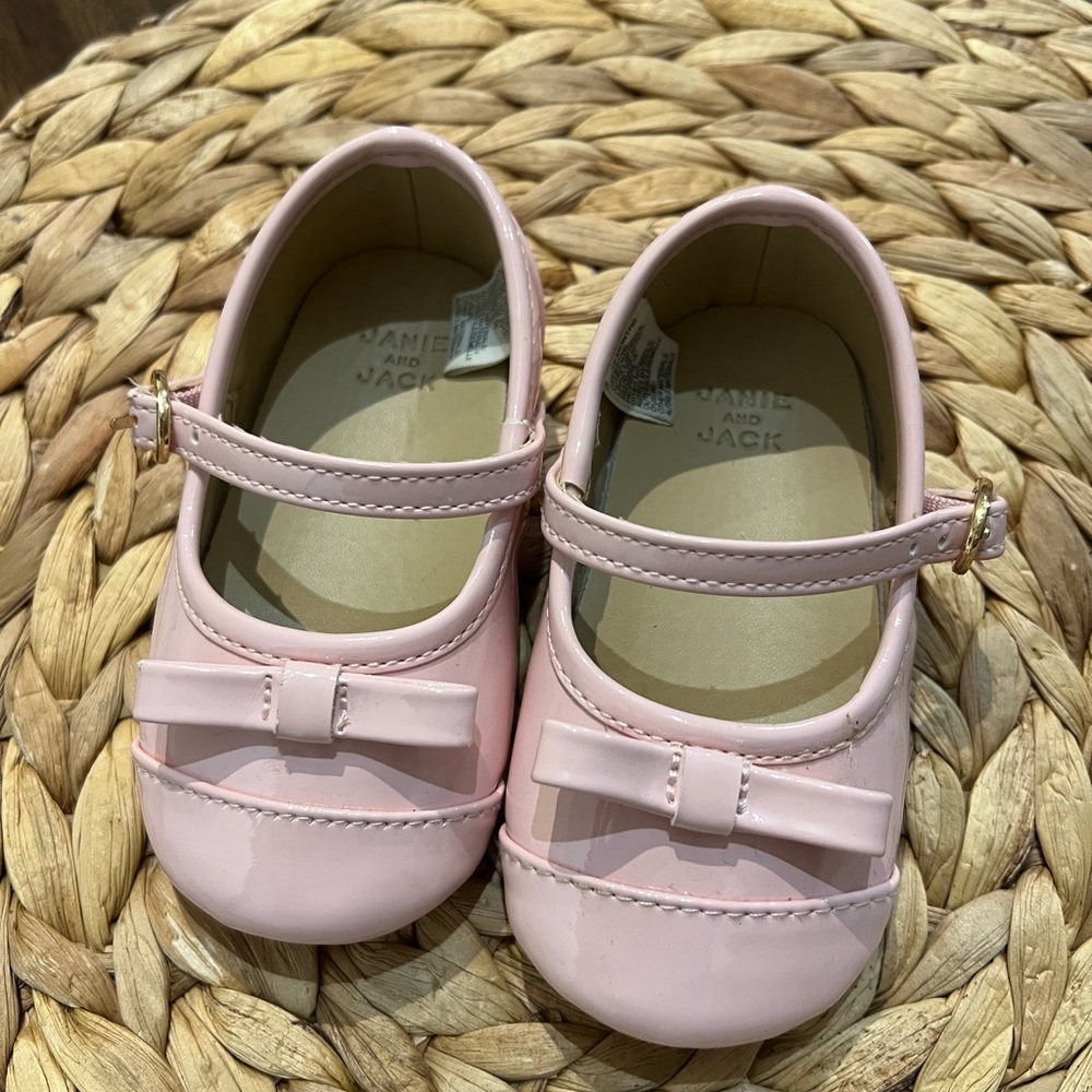 Janie and Jack Light Pink Baby Mary Janes